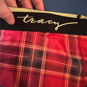 Tracy Anderson plaid crop leggings